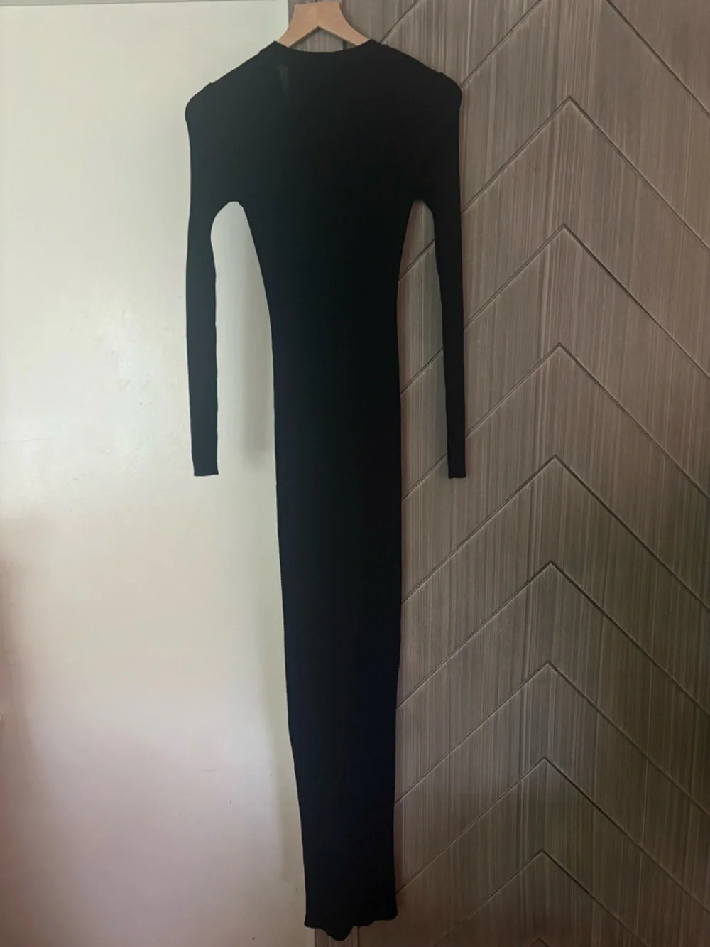 STAUD Shoko Sweater Maxi Dress Black Ribbed Button-Front Size Small Retails $225 - Picture 6 of 13